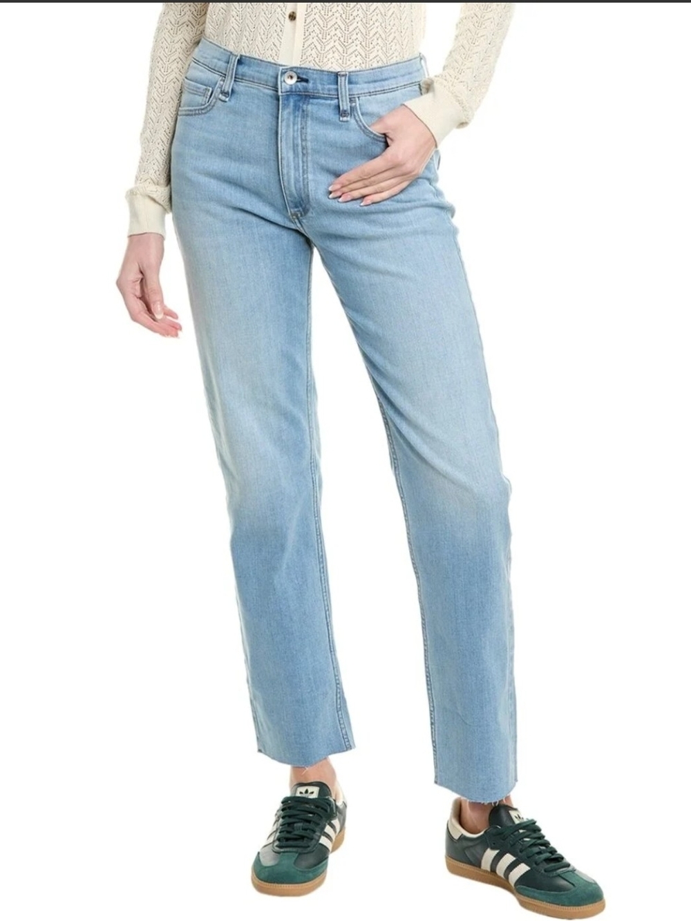 Rag & Bone Mid Rise Full Length Light Blue Straight-Leg Hattie Jeans Size 31